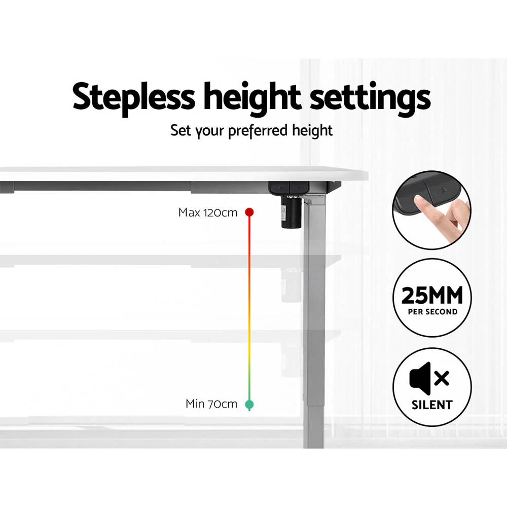 Artiss Standing Desk Motorised 140CM White - Image 5