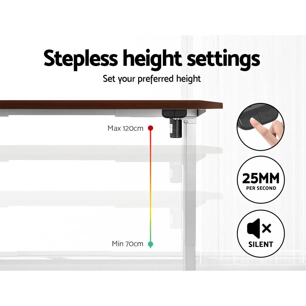 Artiss Standing Desk Motorised Sit Stand Desks Walnut 140CM - Image 5