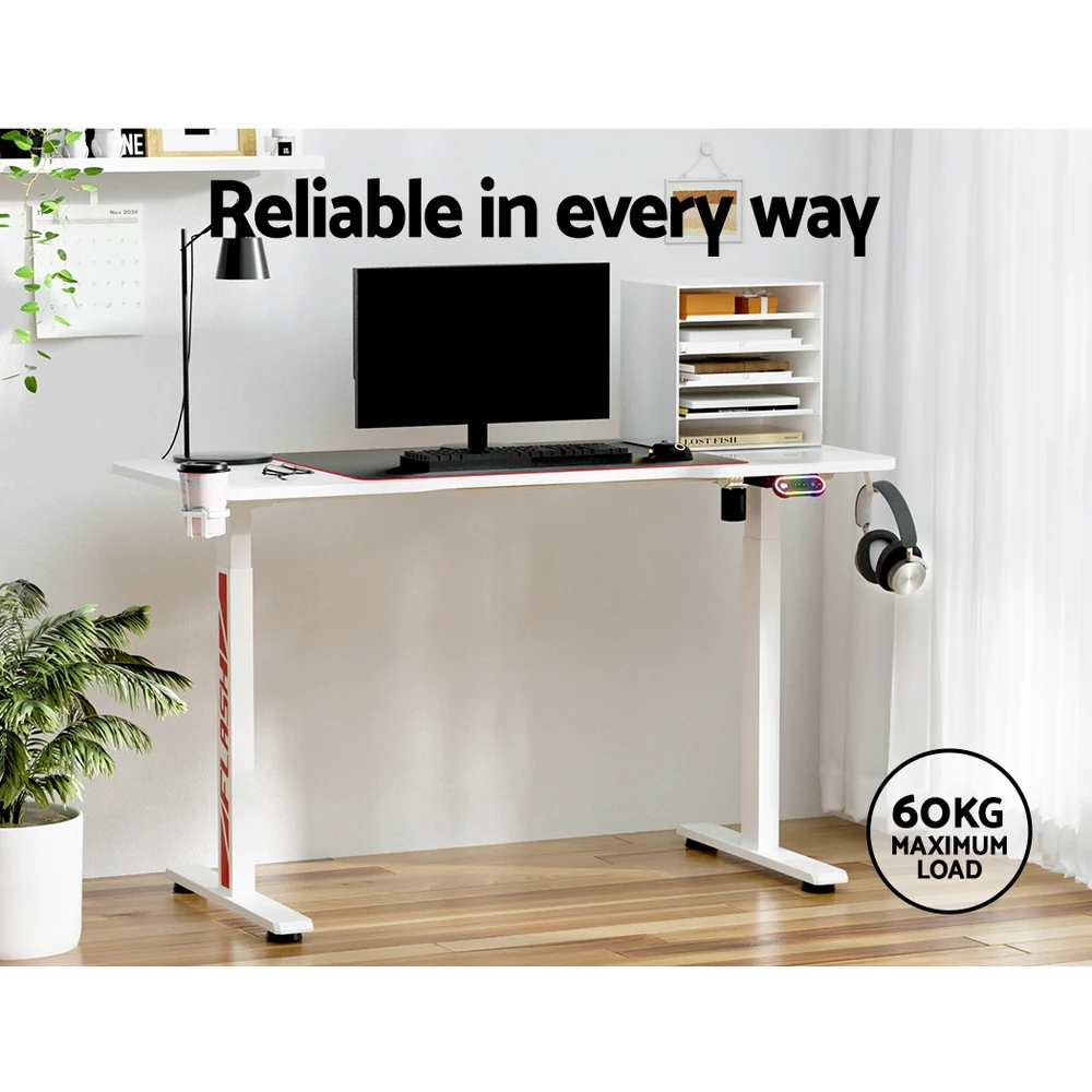 Artiss Standing Desk Motorised Gaming Desks White 140CM - Image 5