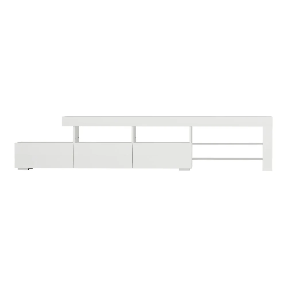 Artiss Entertainment Unit TV Cabinet LED 215cm White Caya - Image 4