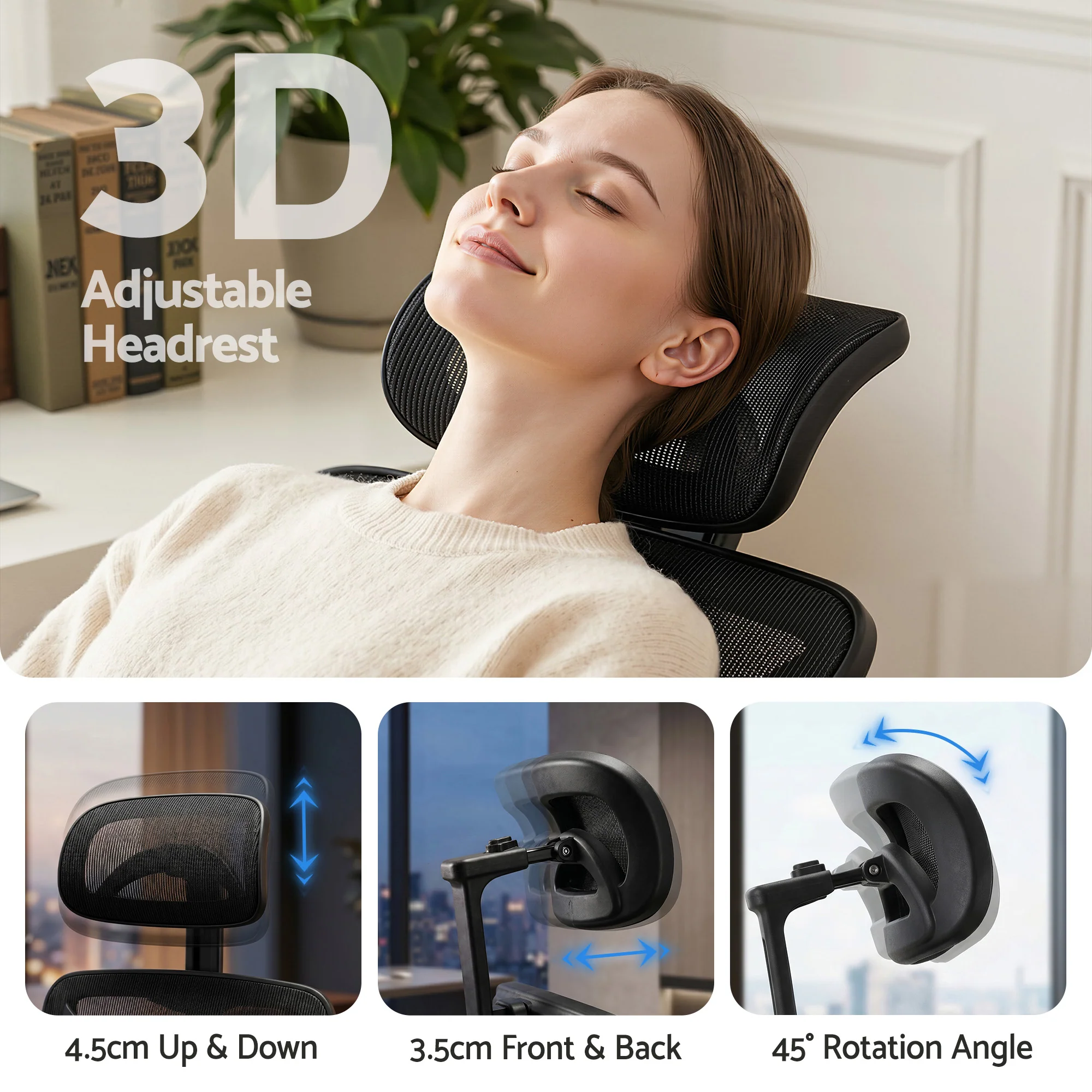 Artiss Ergonomic Office Chair Footrest Black - Image 7