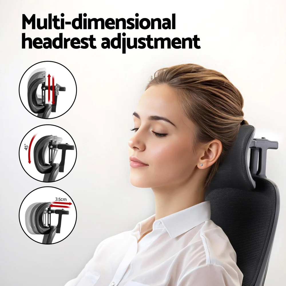 Artiss Ergonomic Office Chair Mesh Chairs Black - Image 4