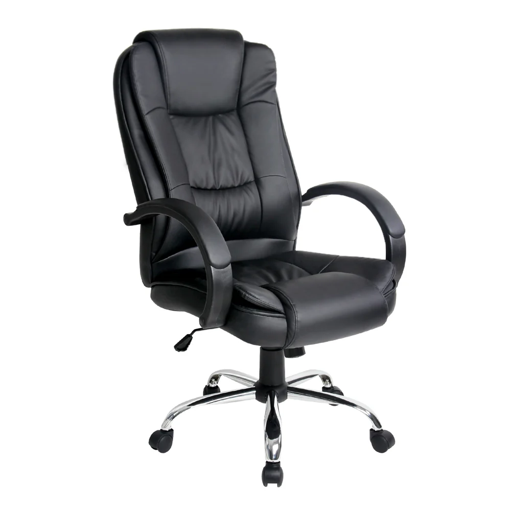 Artiss Executive Office Chair Leather Tilt Black - Image 2