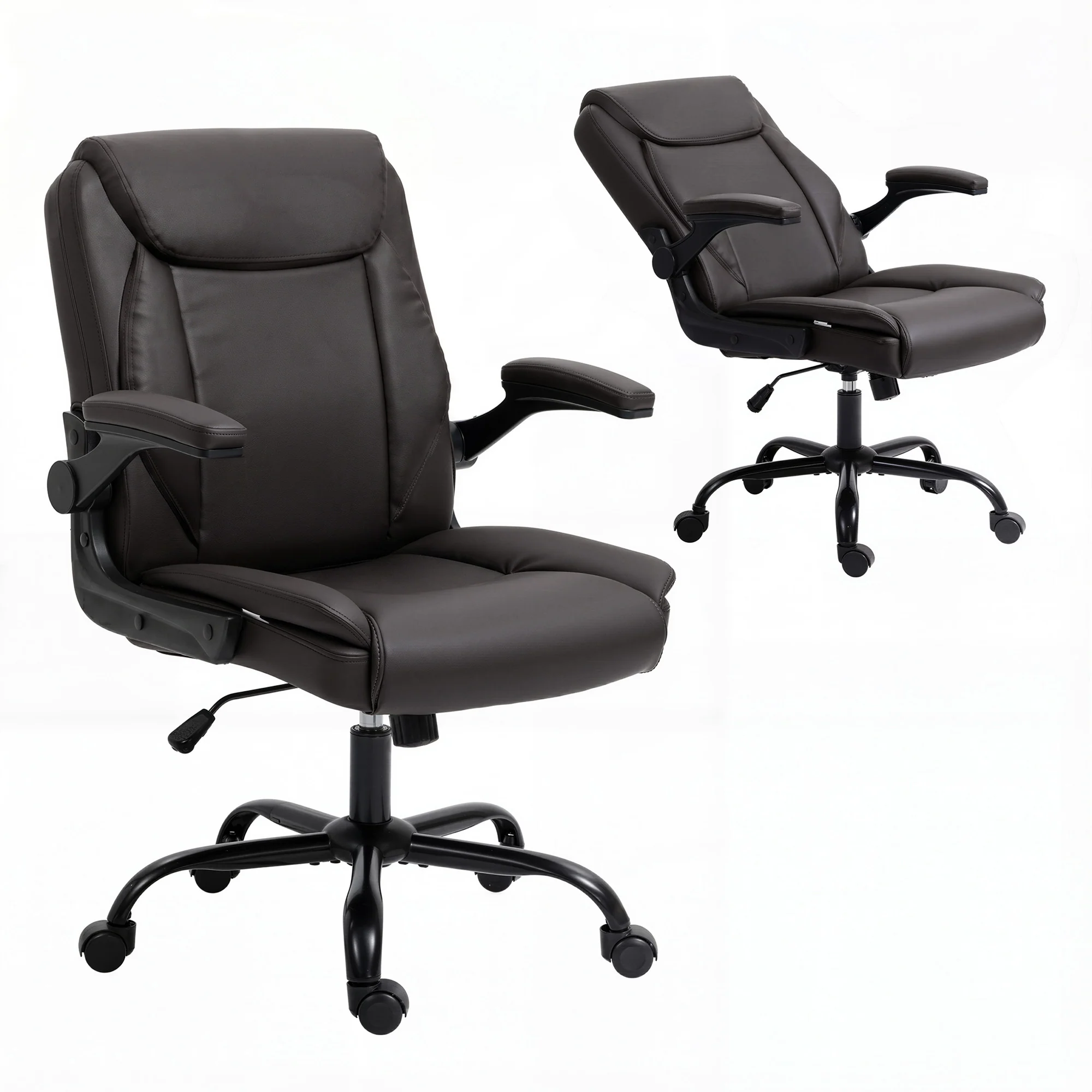 Artiss Executive Office Chair Mid Back Brwon - Image 2