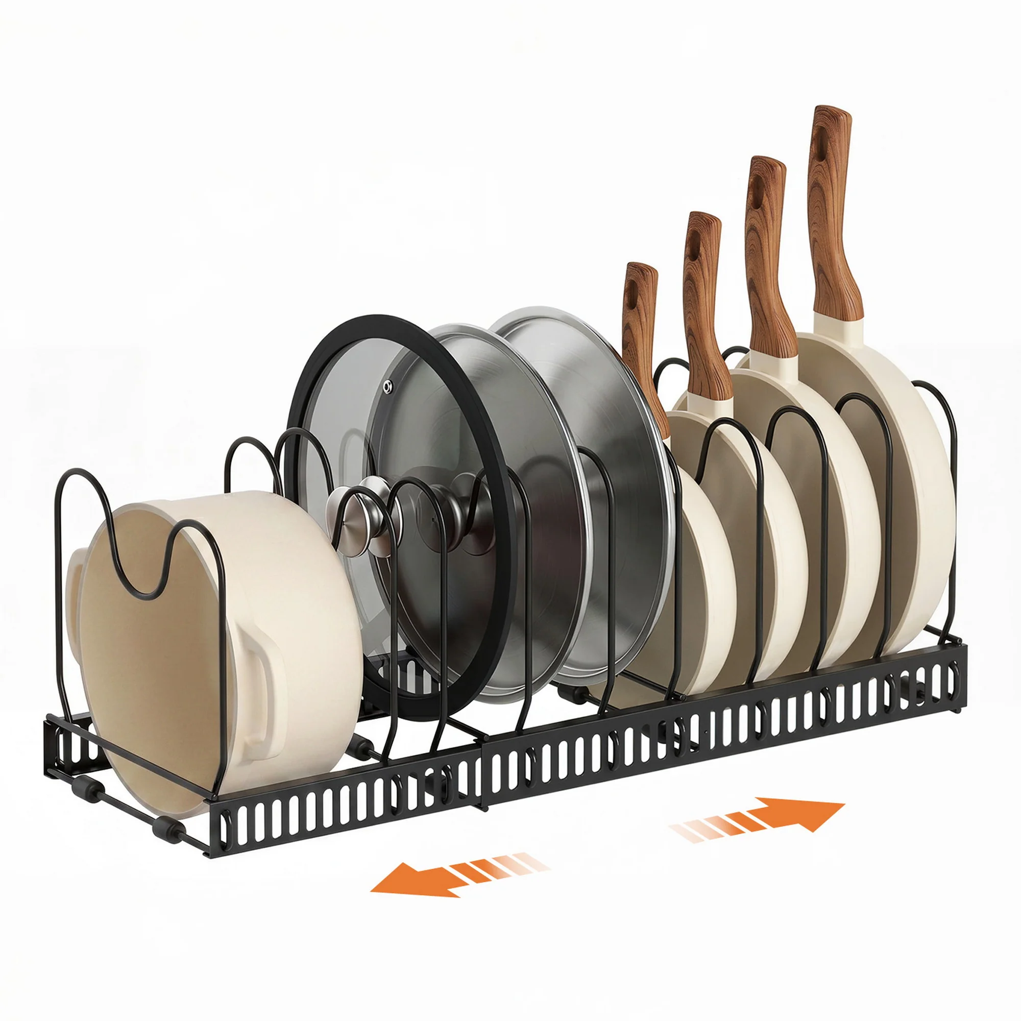 Artiss Expandable  Pots and Pans Organizer Rack Cookware Holder Kitchen Cabinet Rack - Image 2