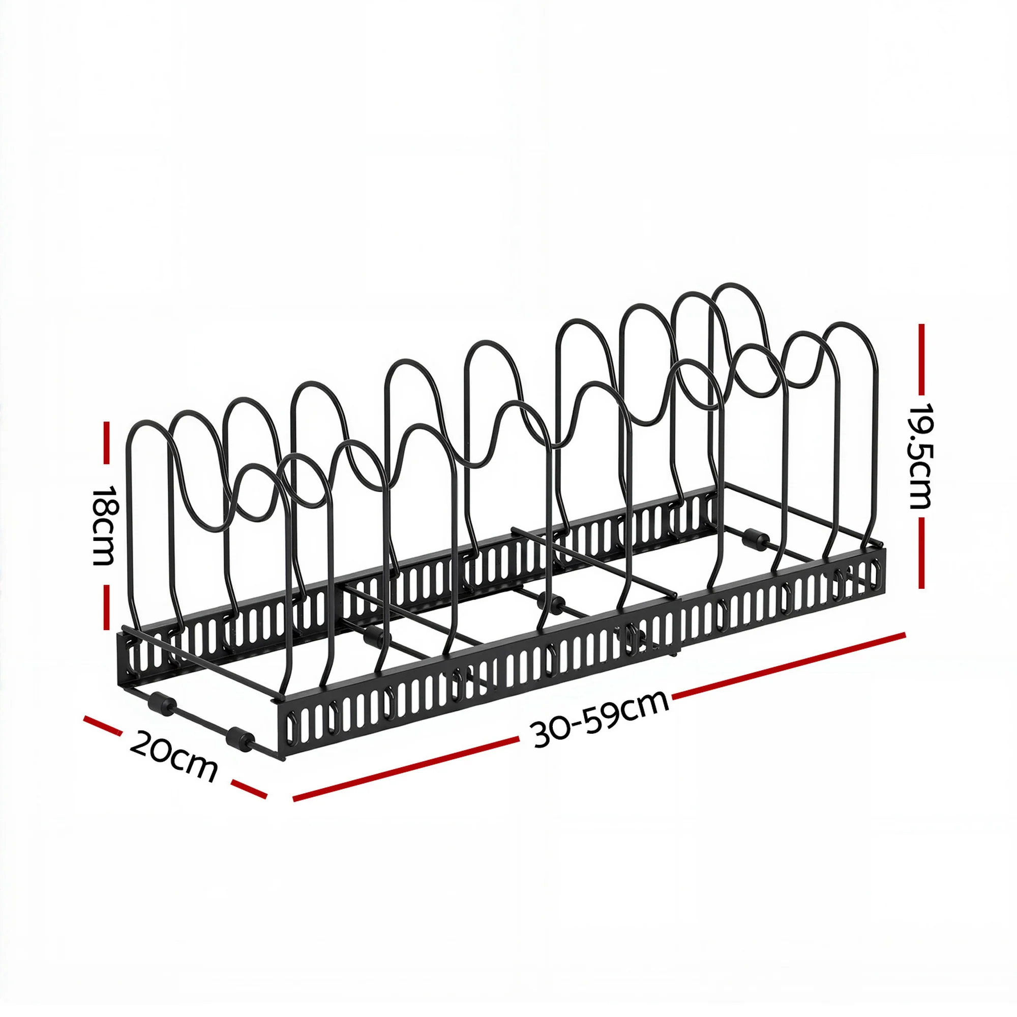 Artiss Expandable  Pots and Pans Organizer Rack Cookware Holder Kitchen Cabinet Rack - Image 3