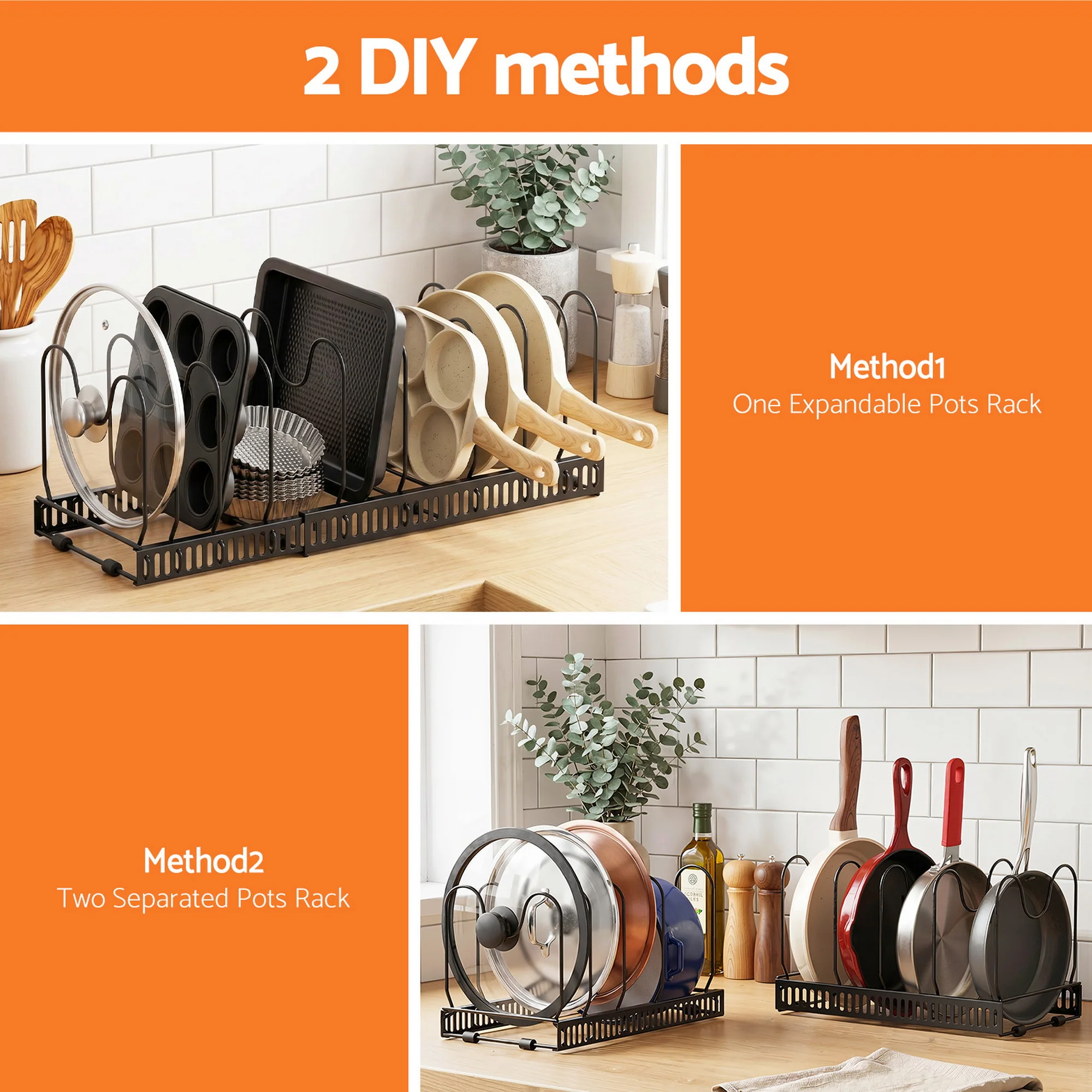 Artiss Expandable  Pots and Pans Organizer Rack Cookware Holder Kitchen Cabinet Rack - Image 6