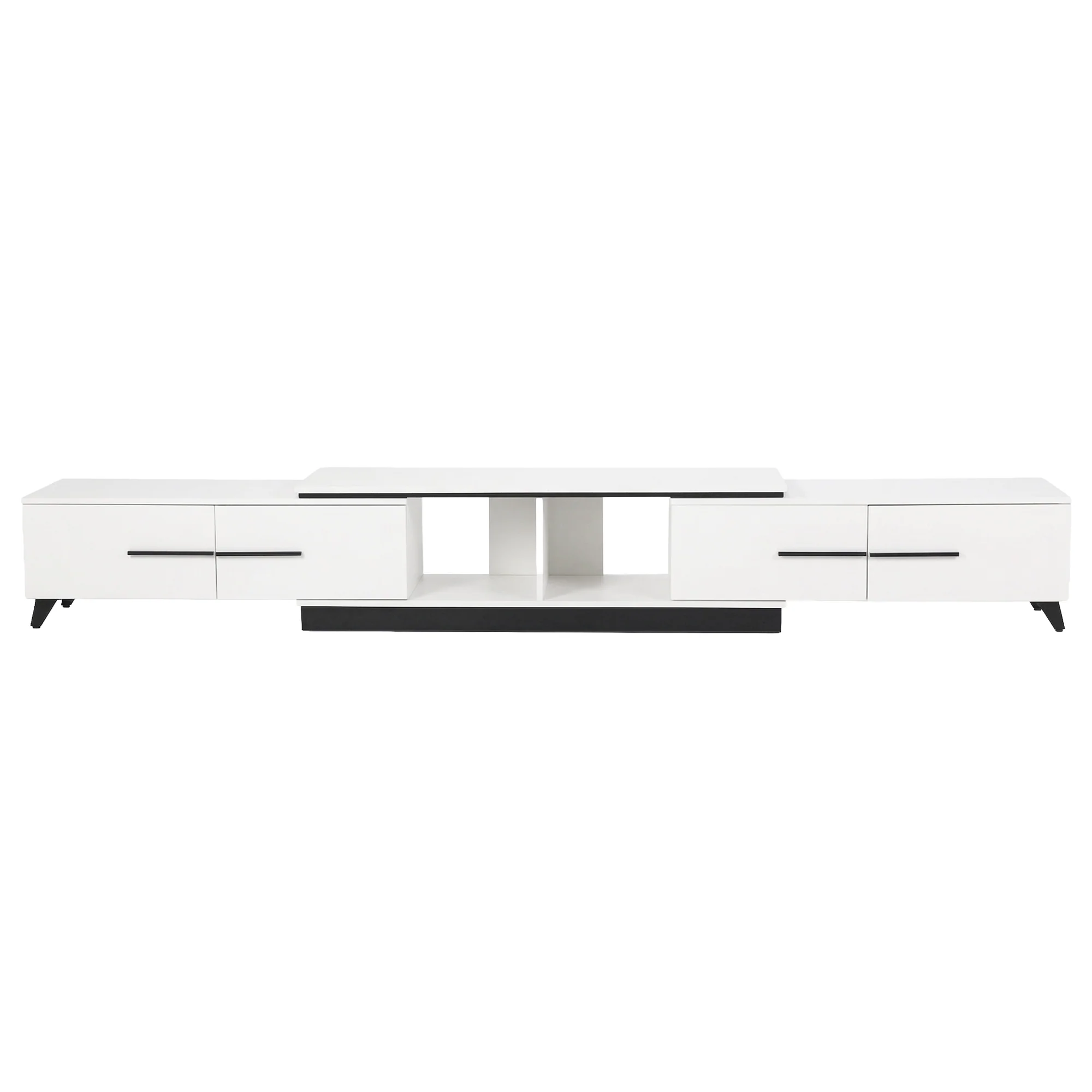Artiss Extendable TV Cabinet Entertainment Unit Stand White - Image 4