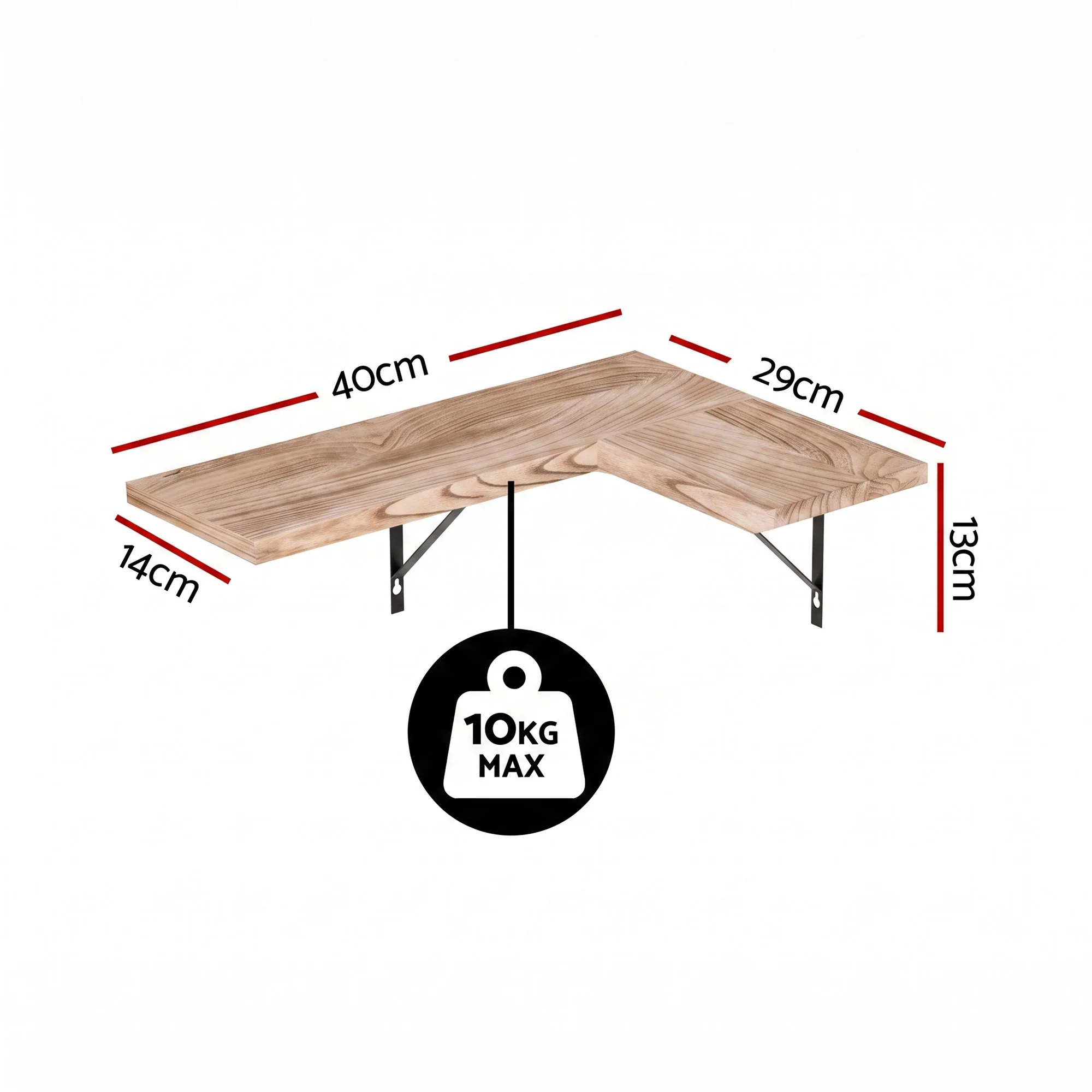 Artiss Floating Wall Shelf Corner Shelves Set of 4 Wood - Image 3