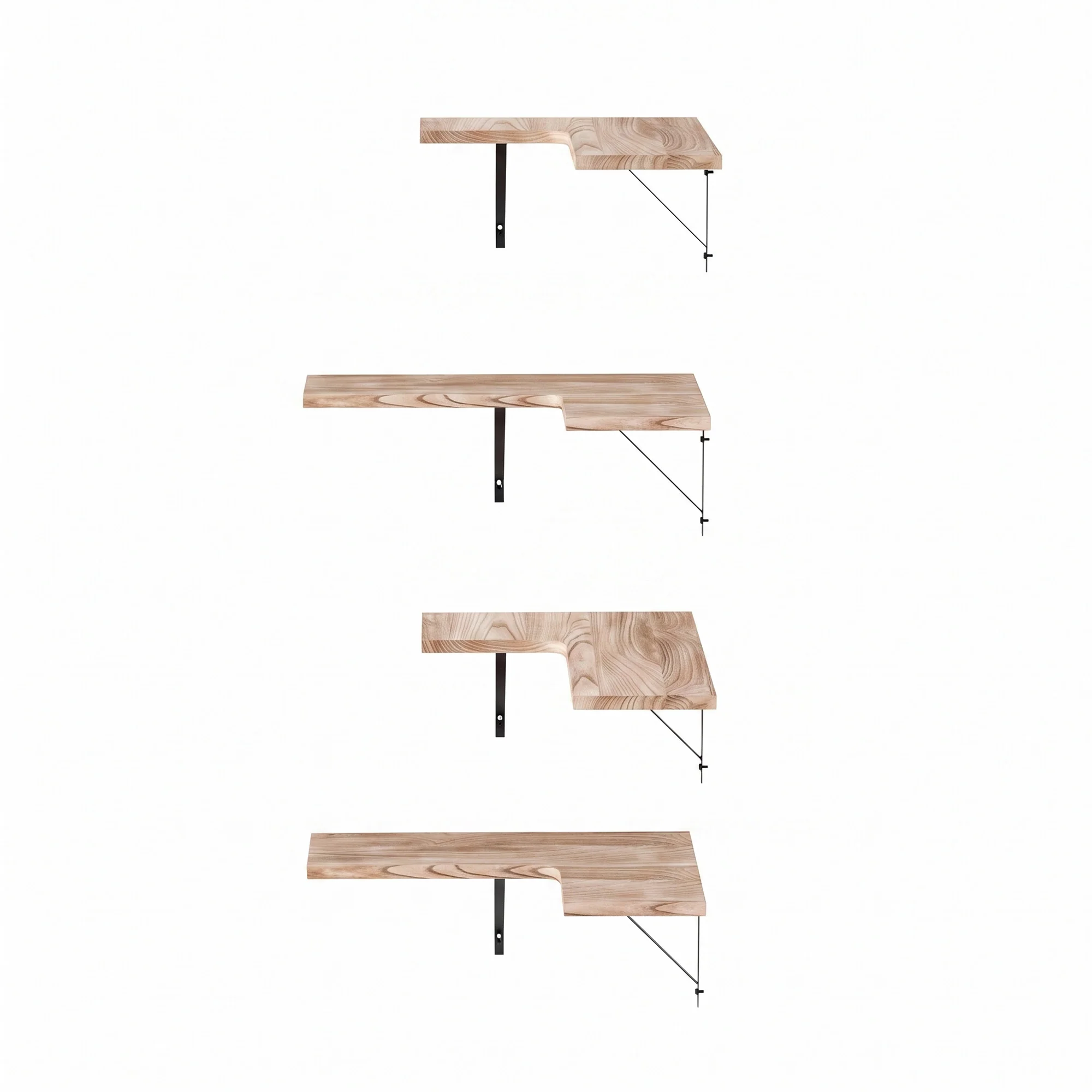 Artiss Floating Wall Shelf Corner Shelves Set of 4 Wood - Image 4