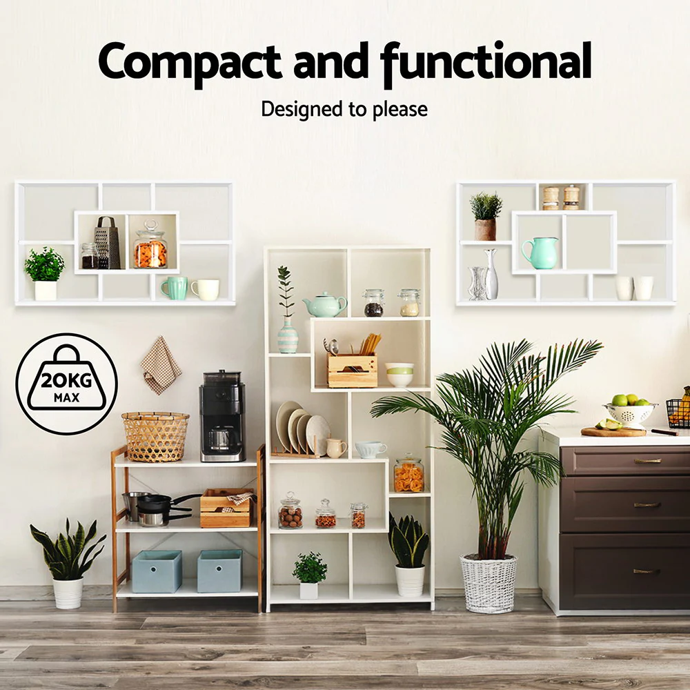 Artiss Floating Wall Shelves Bookshelf White - Image 3