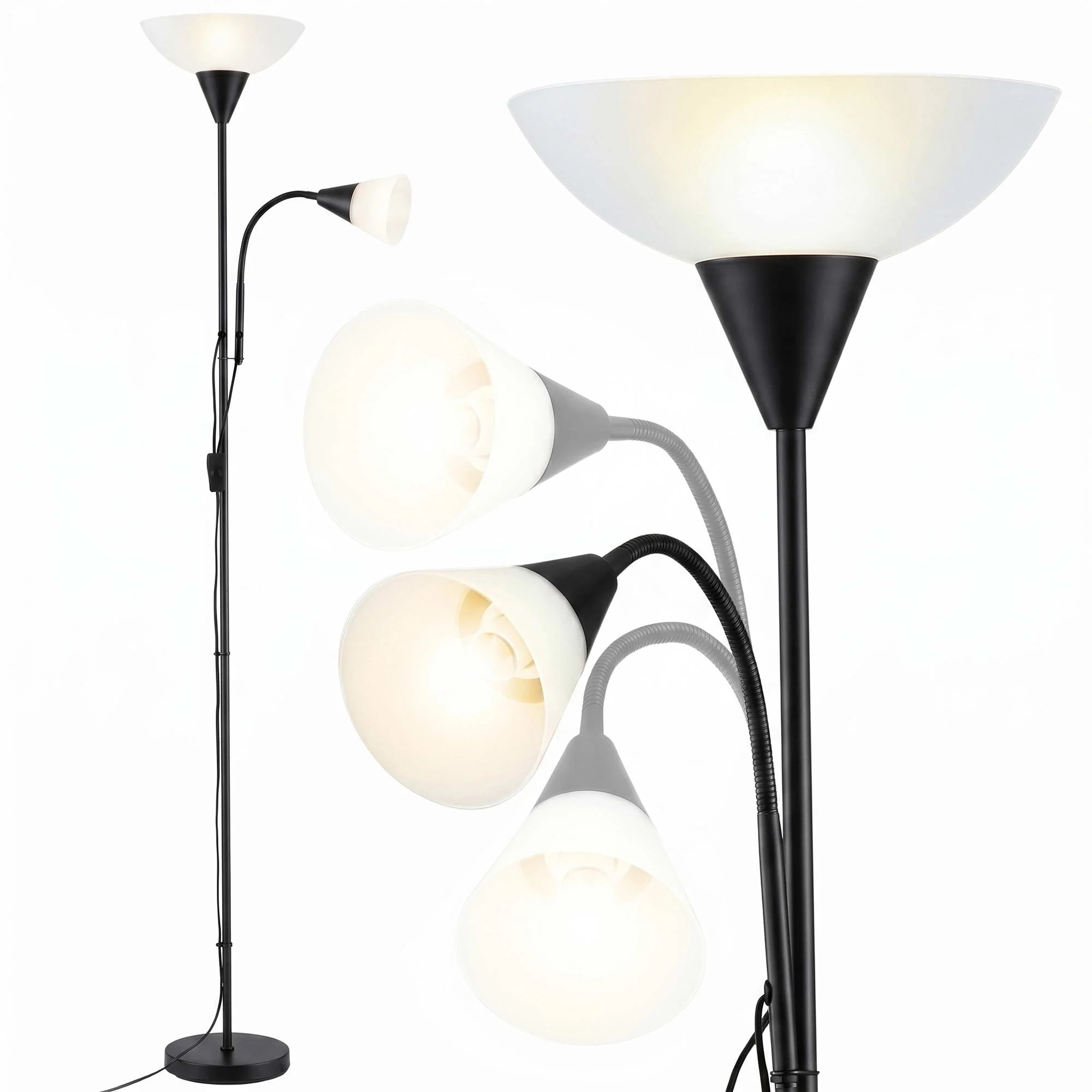 Artiss Floor Lamp Mother and Child Modern Home Living Room Office Reading Black - Image 2