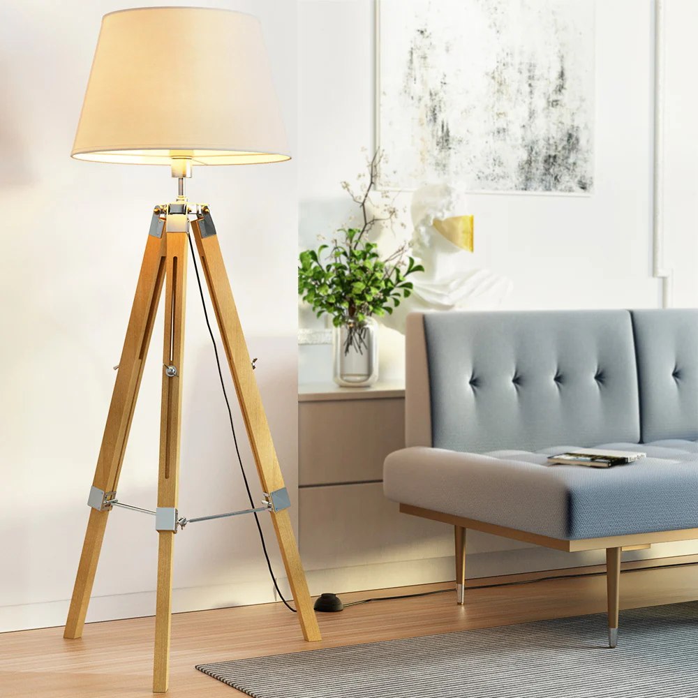 Artiss Tripod Floor Lamp Adjustable Height LED Light Stand Home Room Reading - Image 5