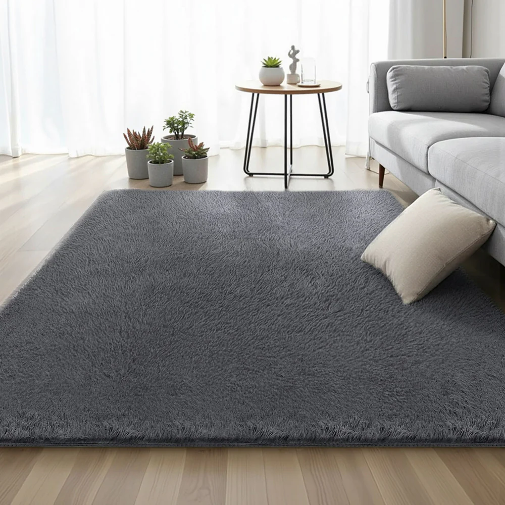 Artiss Floor Rug 160x230cm Plush Area Shaggy Rug Living Room Bedroom Carpet Grey - Image 7