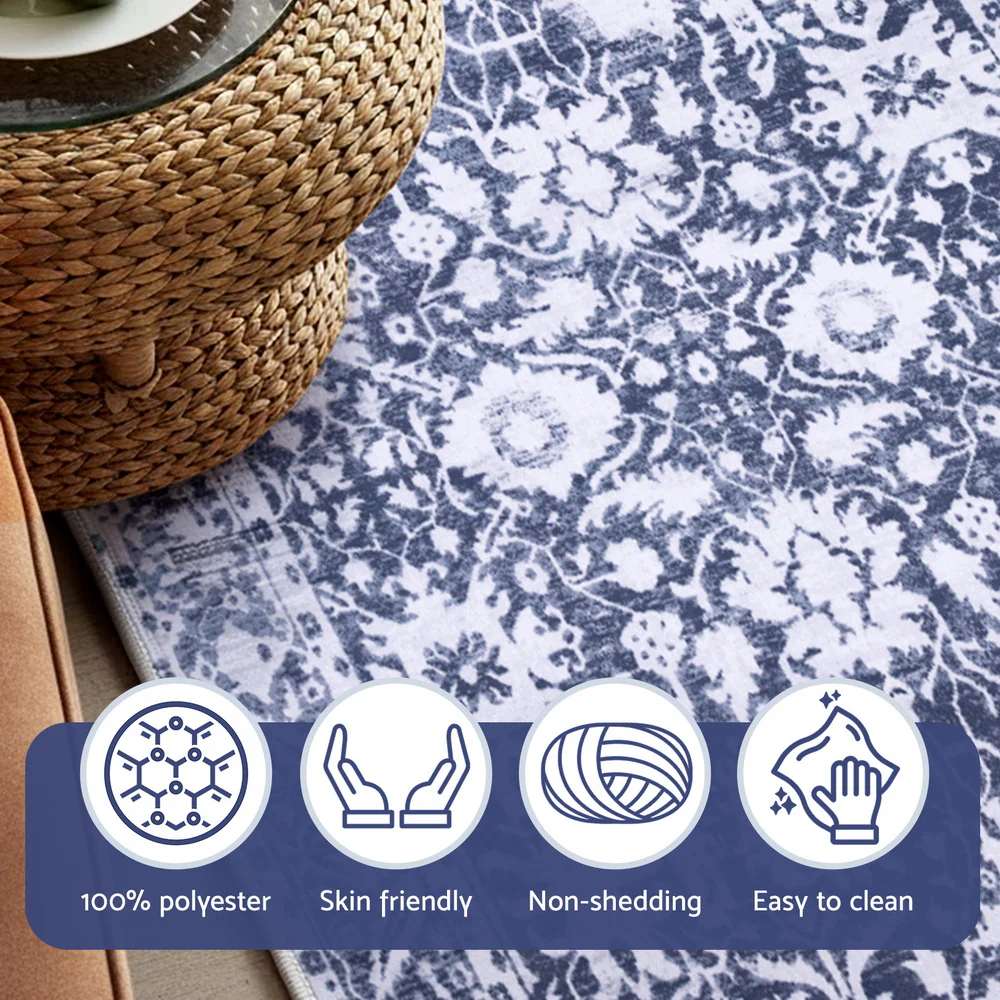 Artiss Floor Rug 50X80cm Doormat Soft Velvet Non-Slip Bath Mat Small Rug Modern - Image 5