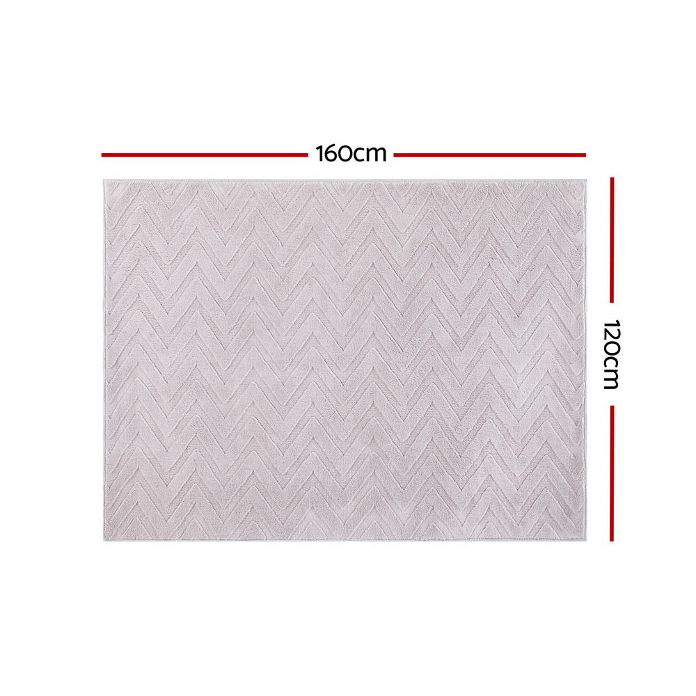 Artiss Floor Rugs 120x160cm Washable Area Mat Large Carpet Microfiber Ripple - Image 2