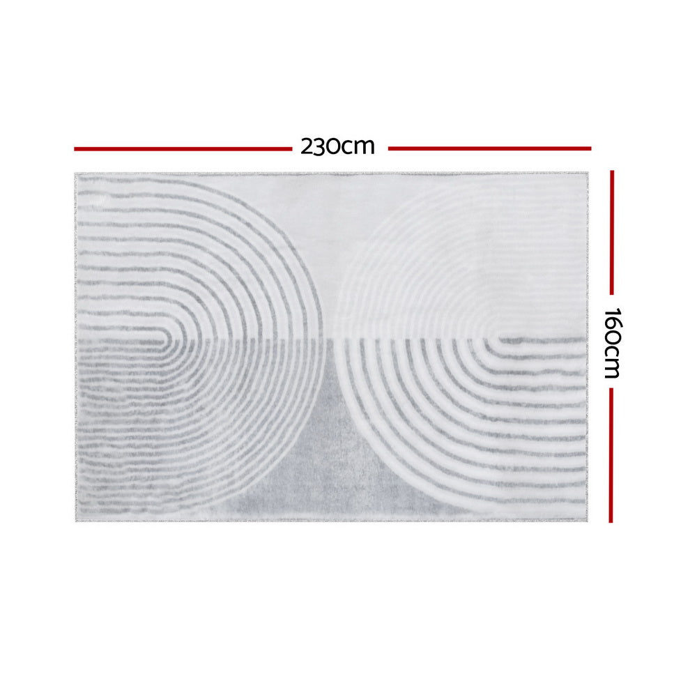 Artiss Floor Rugs 160x230cm Washable Area Mat Large Carpet Faux Rabbit Fur Cyril - Image 2