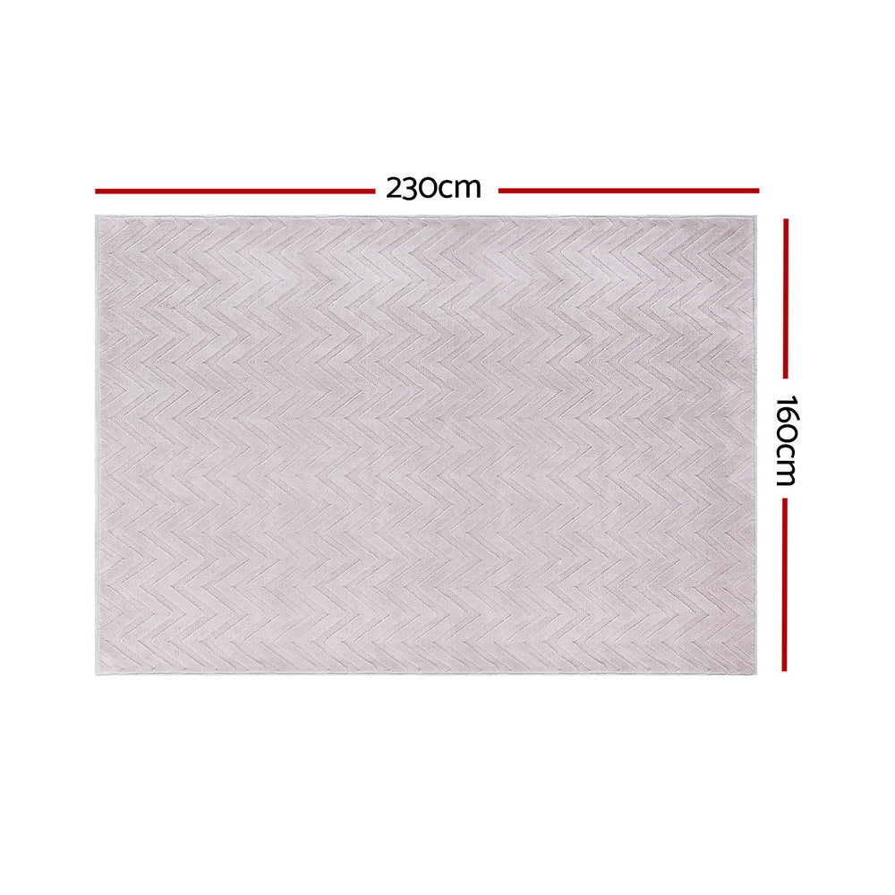 Artiss Floor Rugs 160x230cm Washable Area Mat Large Carpet Microfiber Ripple - Image 2