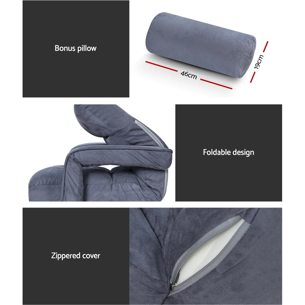 Artiss Floor Lounge Sofa Bed Swivel Charcoal - Image 7