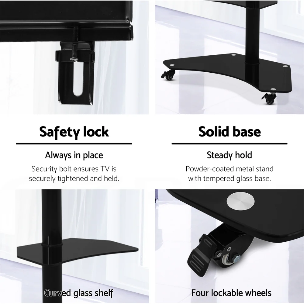 Artiss Mobile TV Stand for 32-70 TVs Mount Bracket Portable Solid Trolley Cart - Image 7