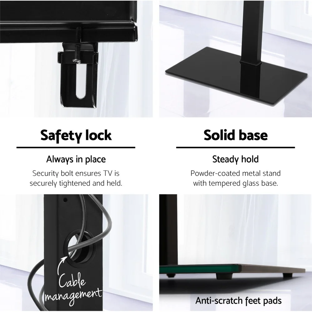 Artiss TV Stand Mount Bracket for 32-70 LED LCD Glass Storage Floor Shelf - Image 7