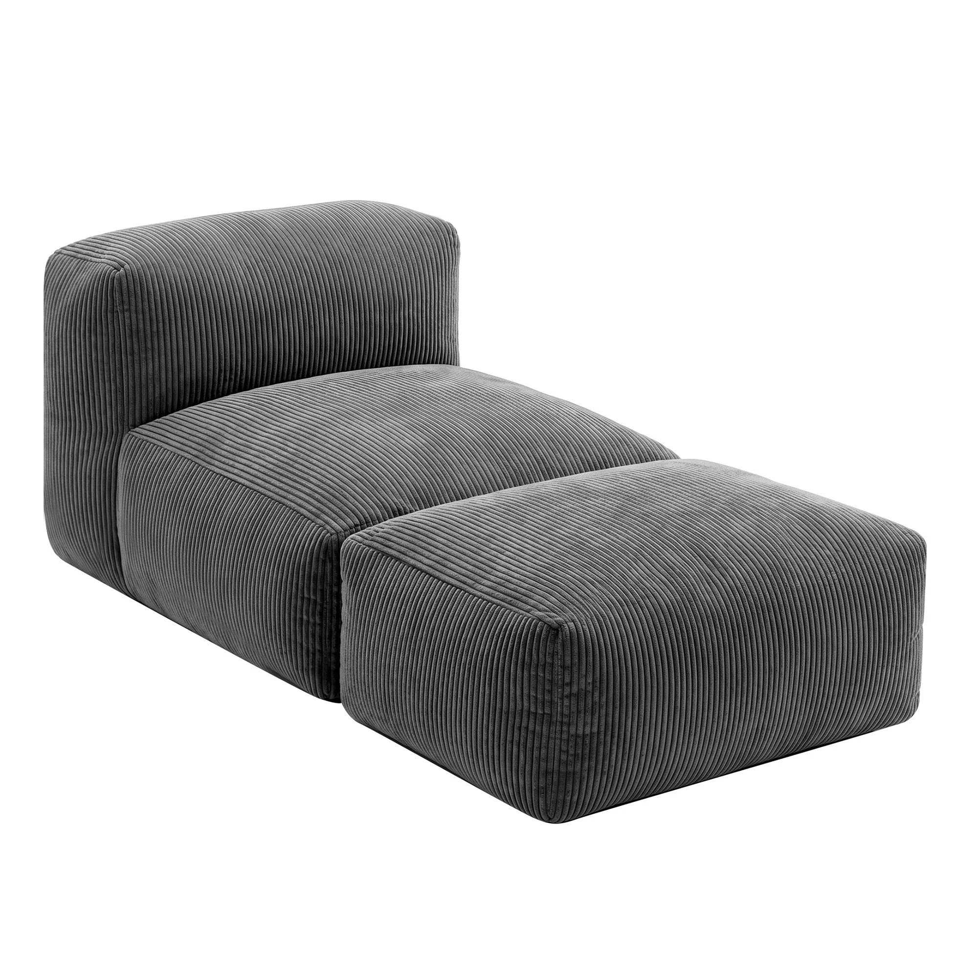 Artiss Foldable Bean Bag Sofa Bed Cloud Couch Boneless Floor Lounger Chair Grey - Image 2