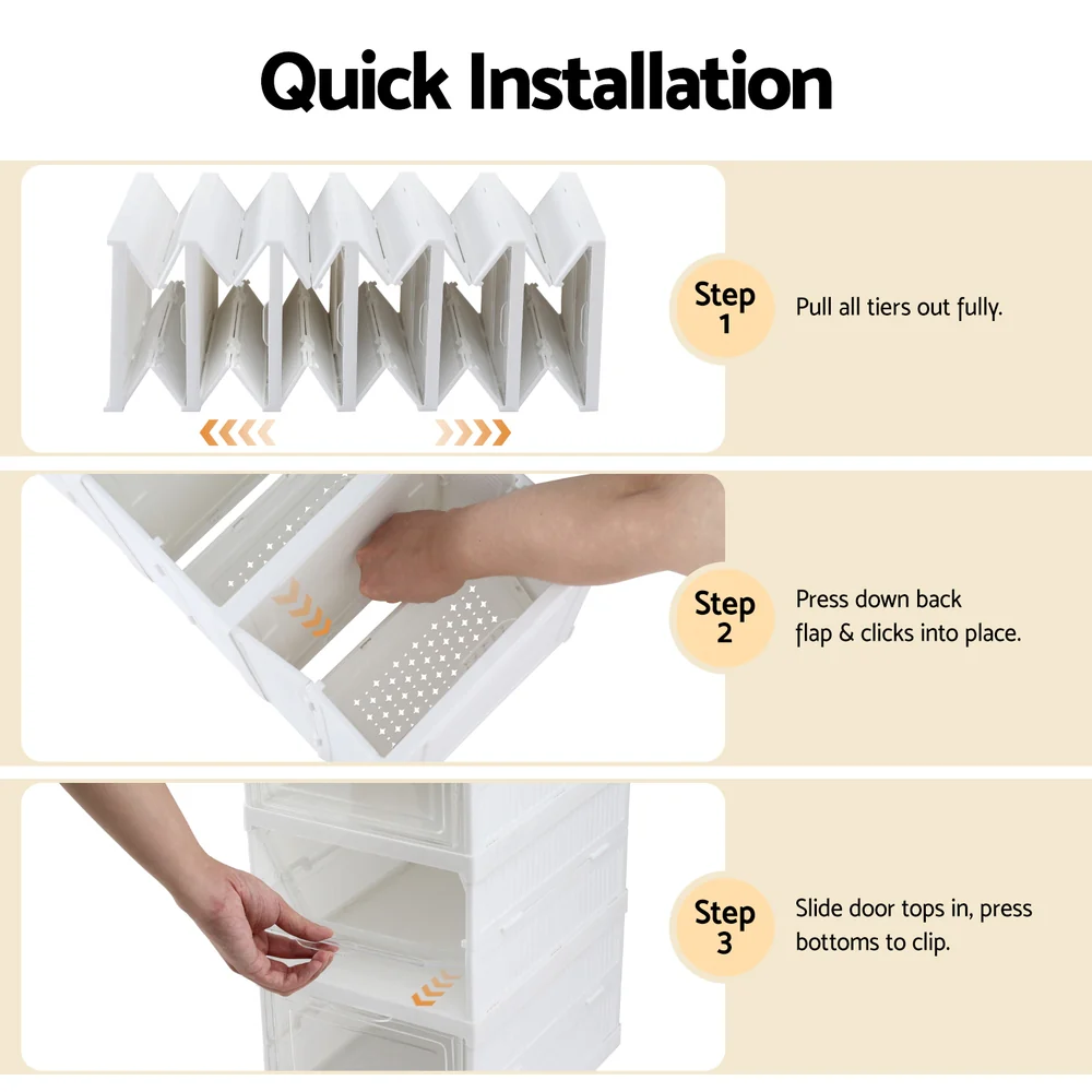 Artiss Foldable Shoe Rack Organizer 6 Tier Storage Shelf Hallway - Image 6