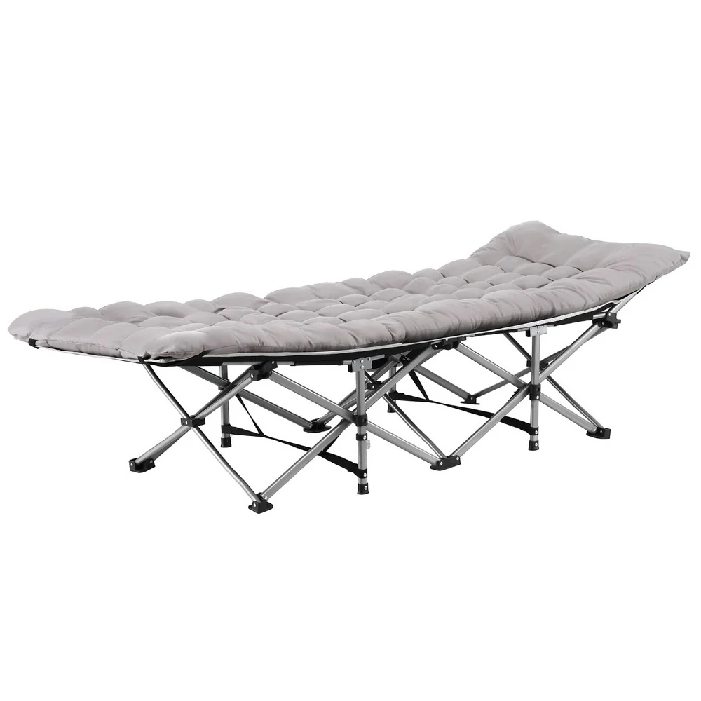 Artiss Folding Bed With Mattress Heavy Duty Grey 185CM - Image 3