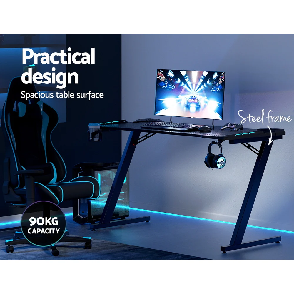 Artiss Gaming Desk Computer Desks LED Light 140CM - Image 5