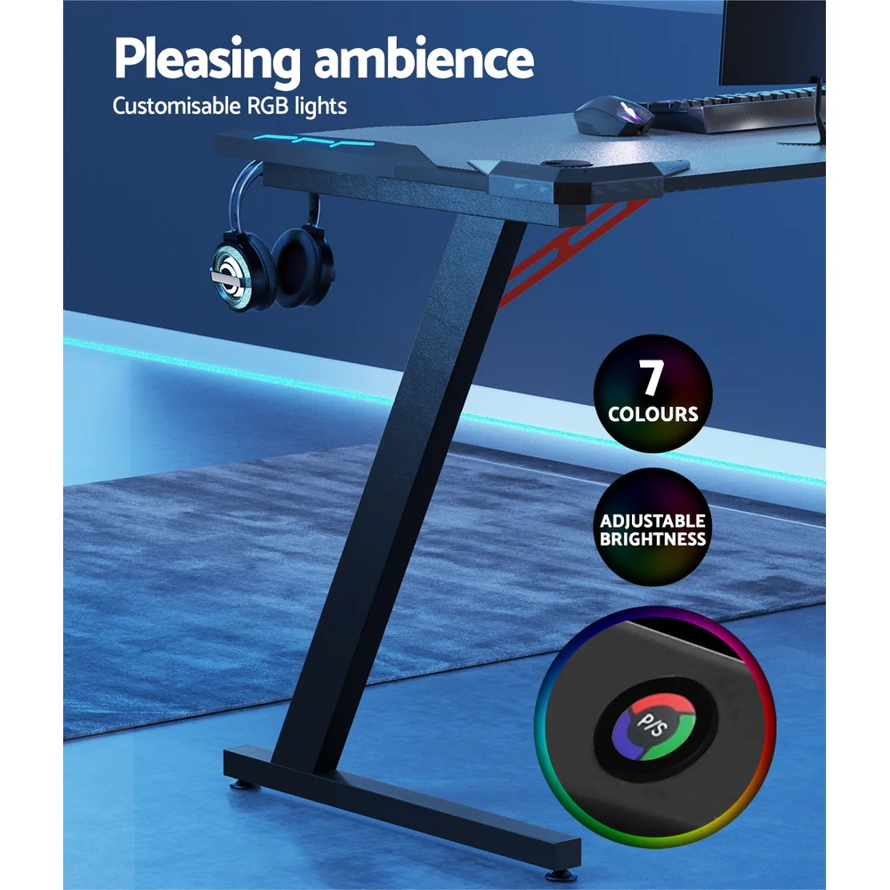 Artiss Gaming Desk Computer Desks LED Light 140CM - Image 6
