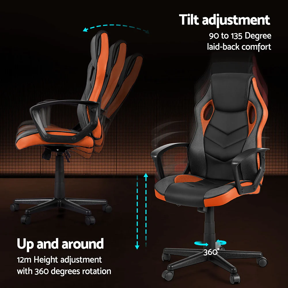 Artiss Gaming Office Chair Computer Chairs Orange - Image 6