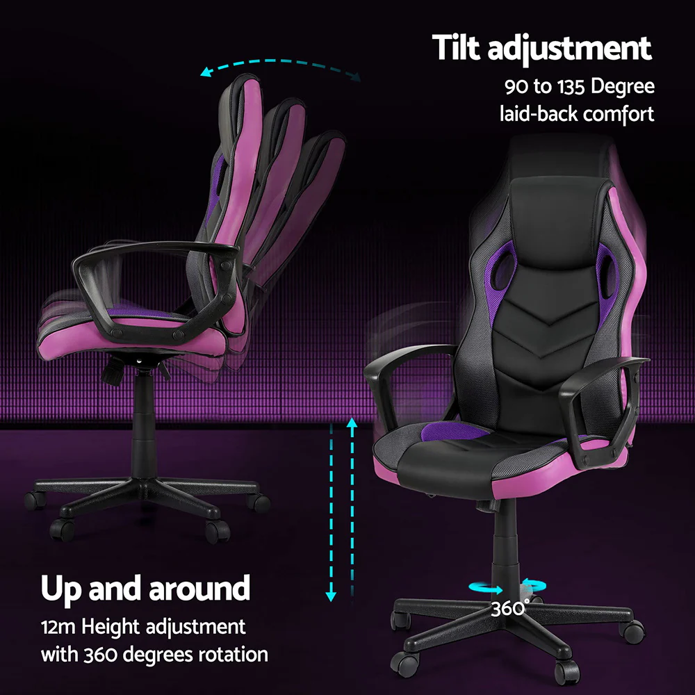 Artiss Gaming Office Chair Computer Chairs Purple - Image 6