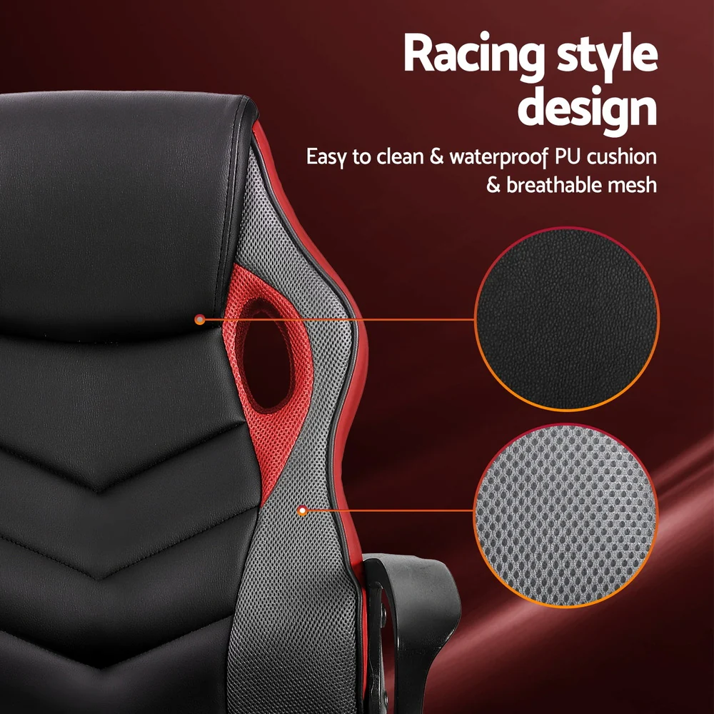 Artiss Gaming Office Chair Computer Chairs Red - Image 5