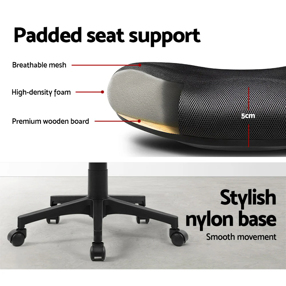 Artiss Mesh Office Chair Mid Back Black - Image 6