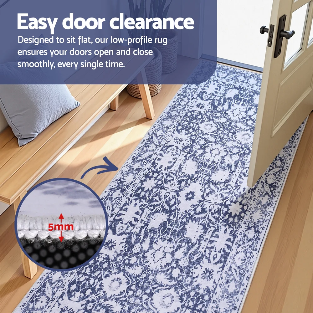 Artiss Hallway Runner Rug 80x180cm Soft Velvet Washable Modern Kitchen Mat - Image 4