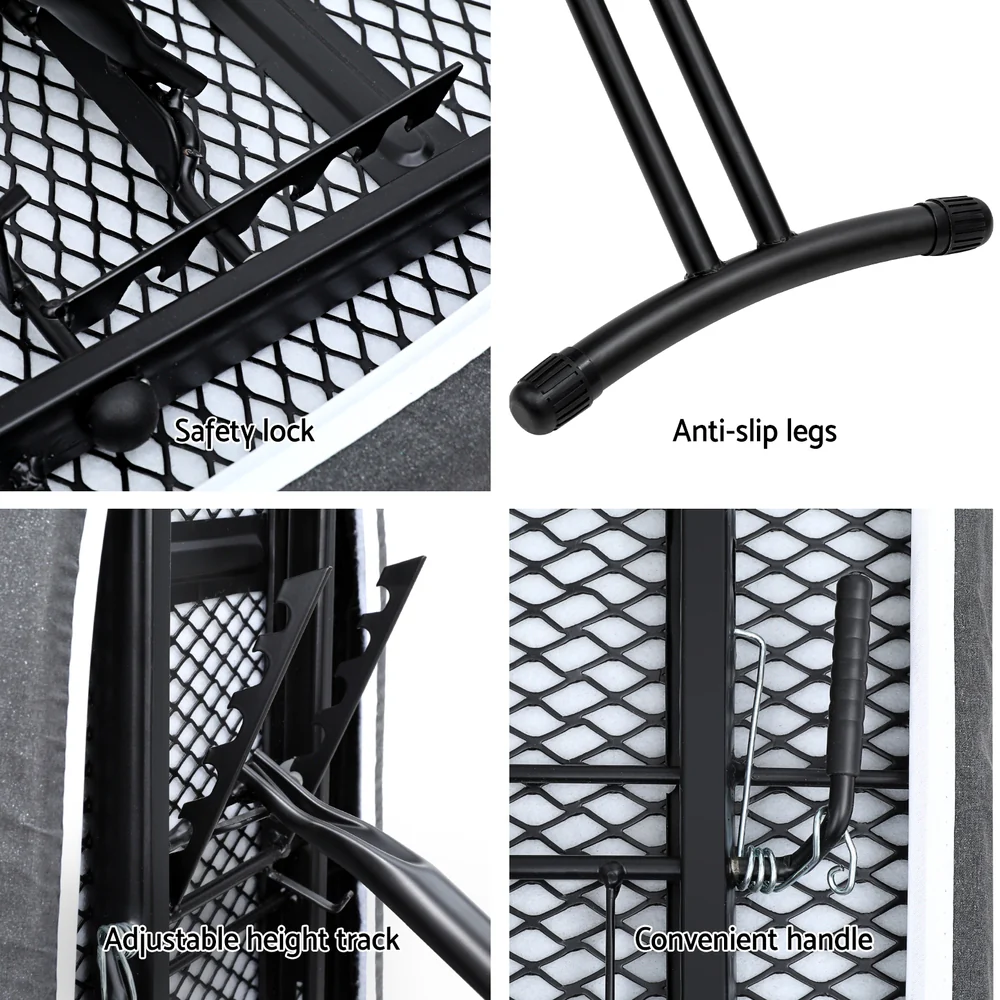 Artiss Ironing Board Foldable Iron Rest Black - Image 7