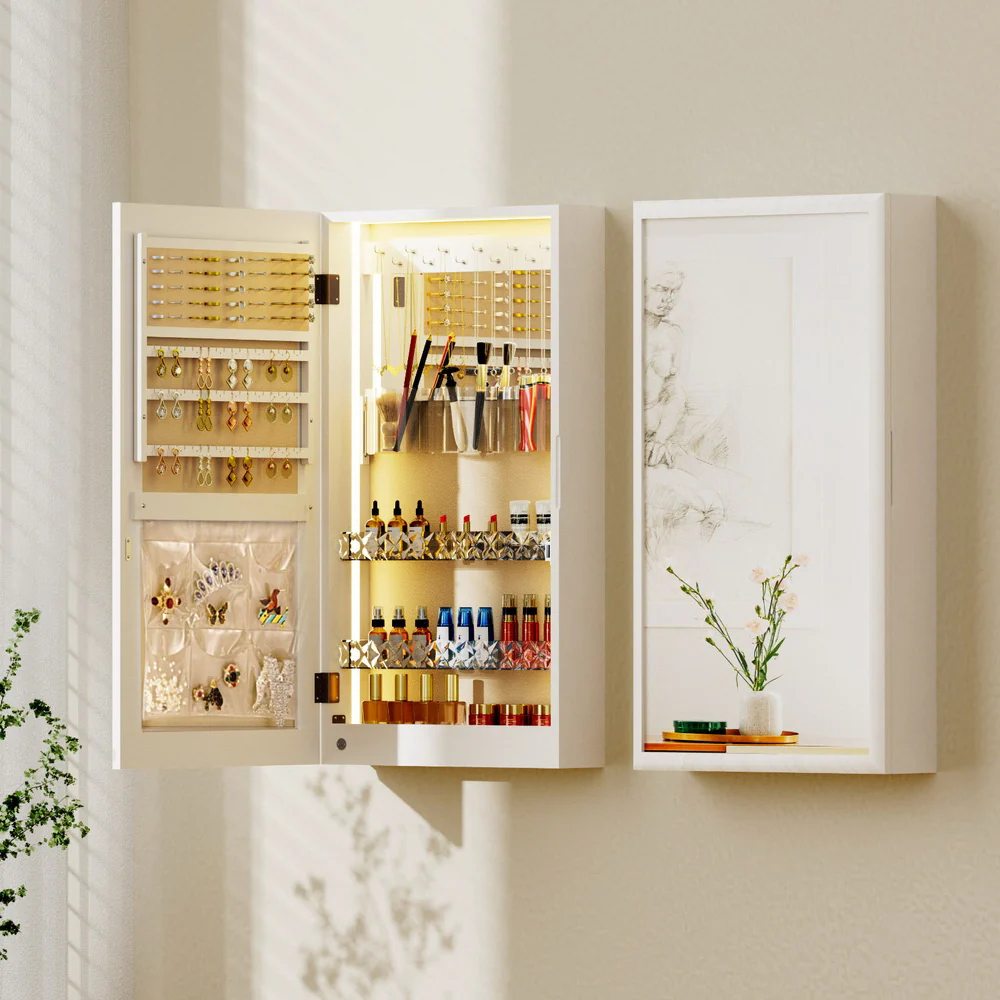 Artiss Jewellery Cabinet Mirror Door Wall Mount - Image 2