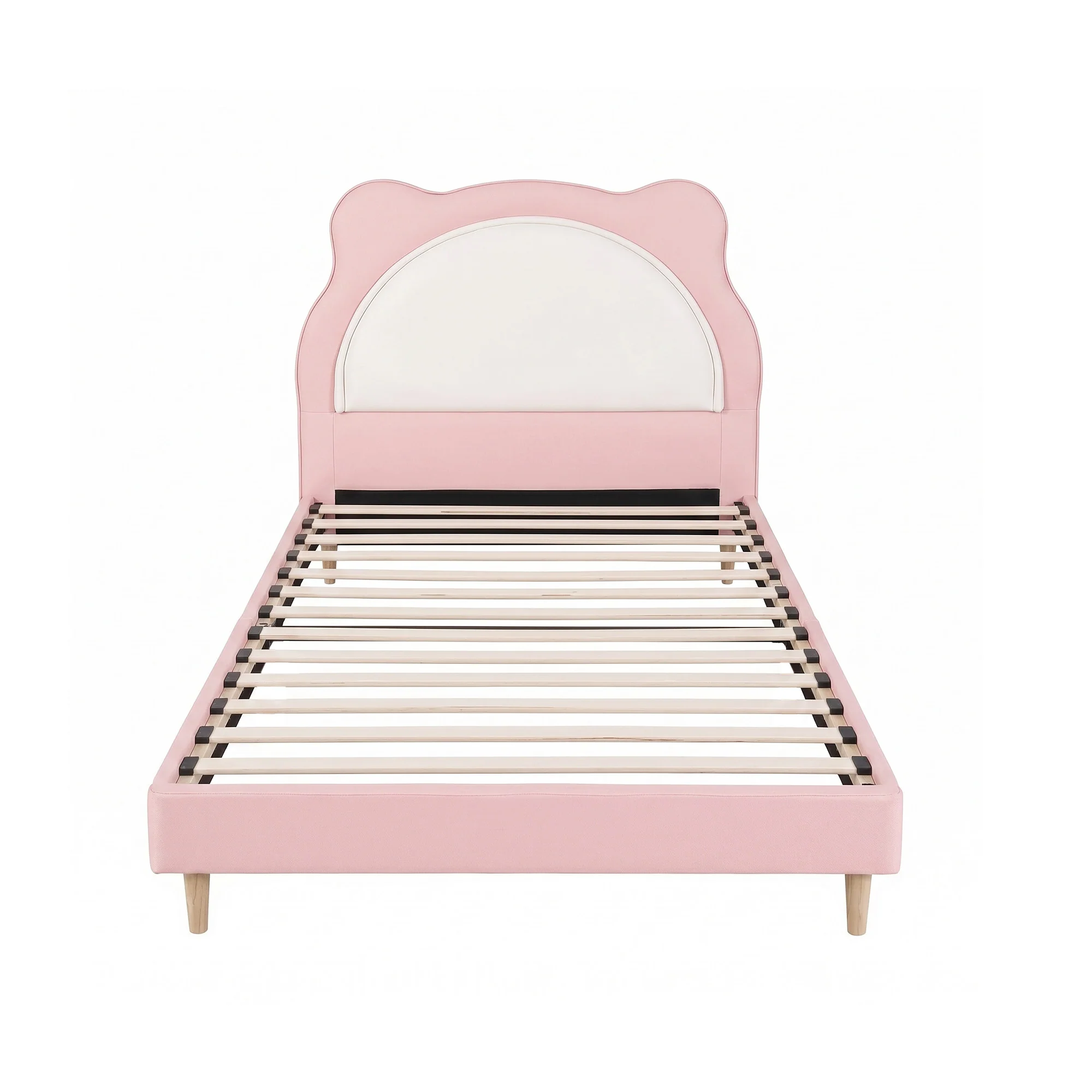 Artiss King Single Pink Kids Bed Frame for Girls Bedroom Cute Animal Upholstered - Image 4