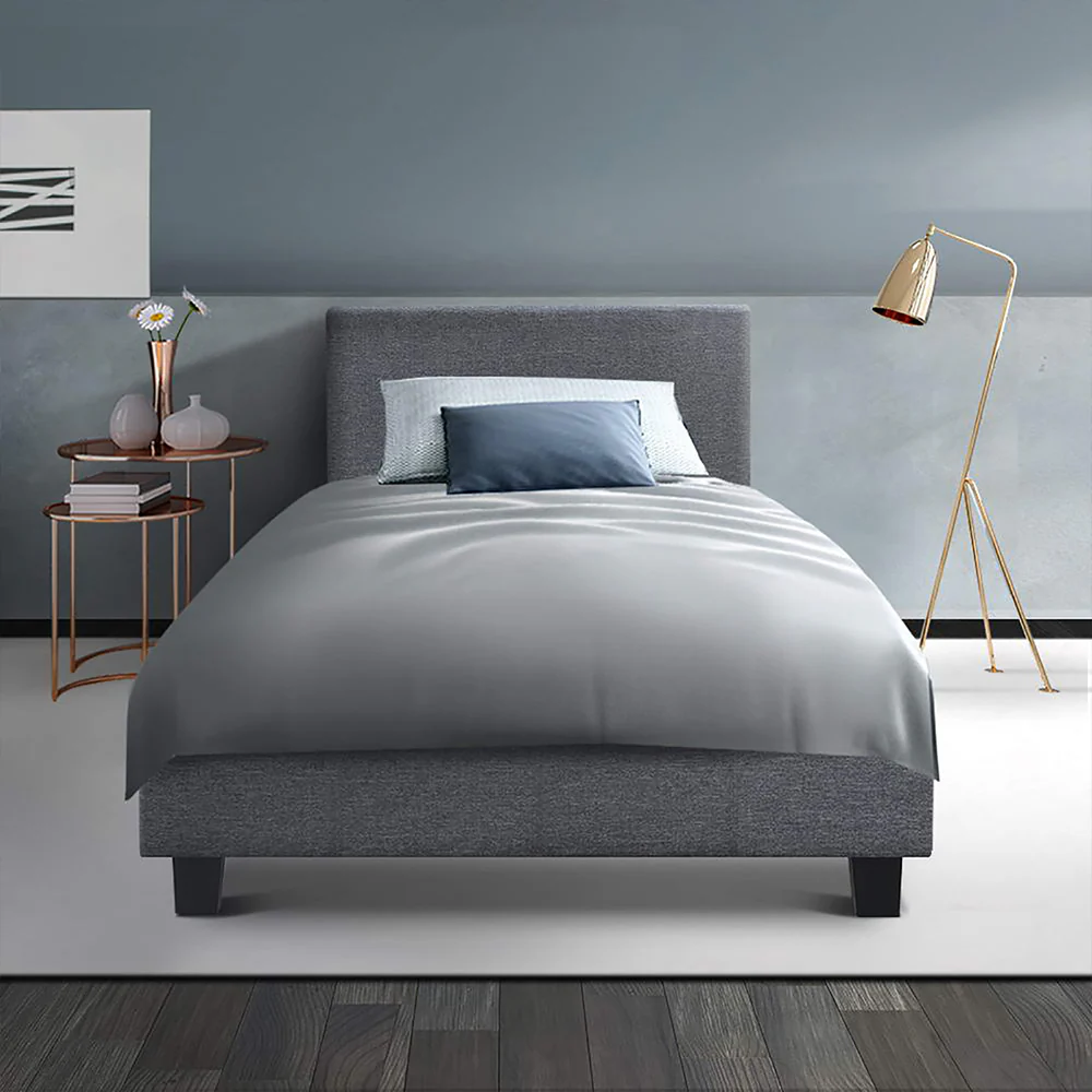 Artiss Bed Frame King Single Size Grey NEO - Image 8