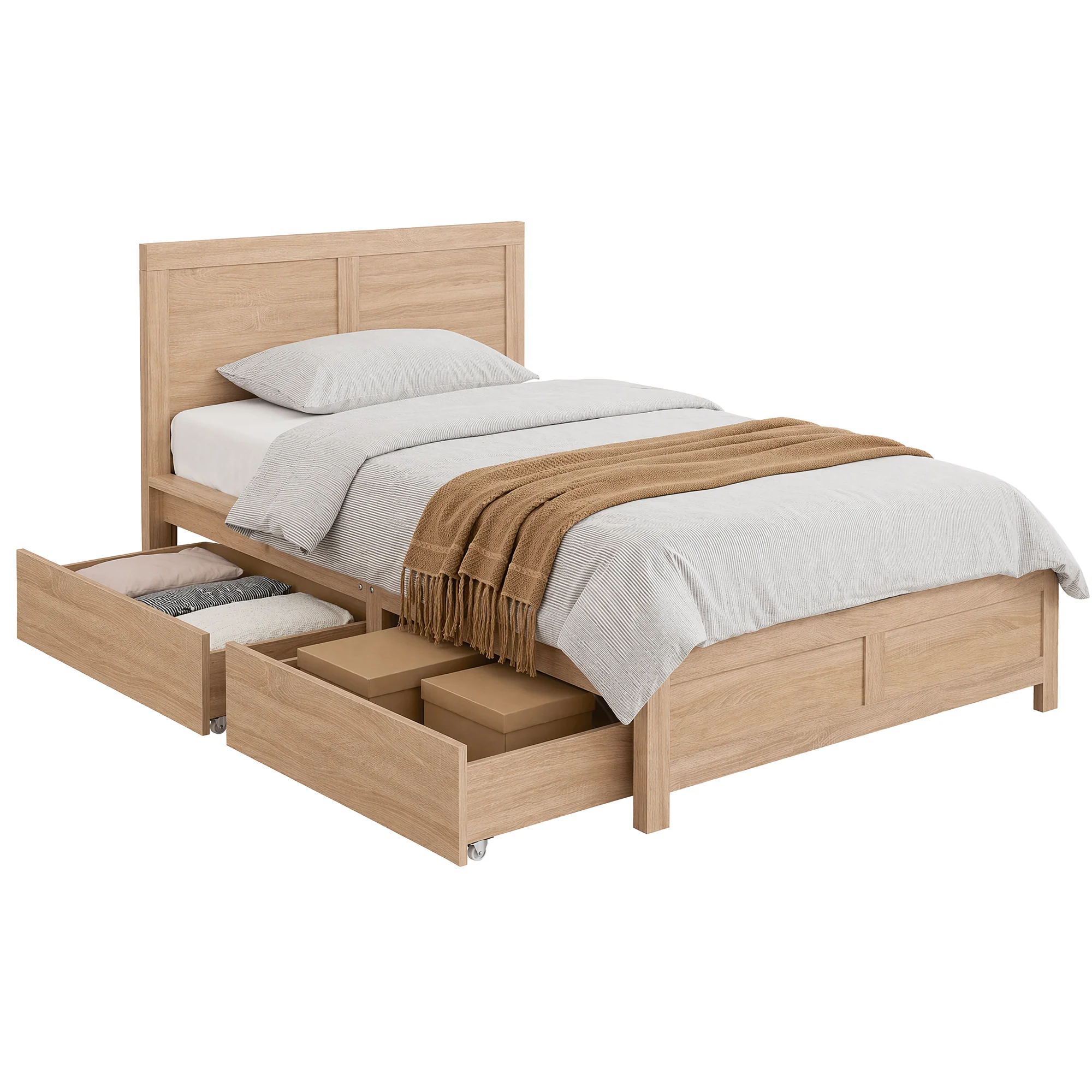 Artiss King Single Size Bed Frame with 2 Drawers Bedroom Furniture - Image 2