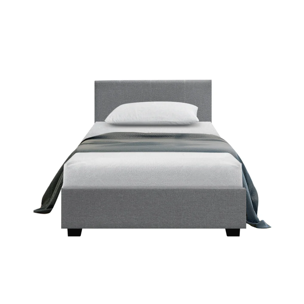 Artiss Bed Frame King Single Size Gas Lift Grey NINO - Image 3