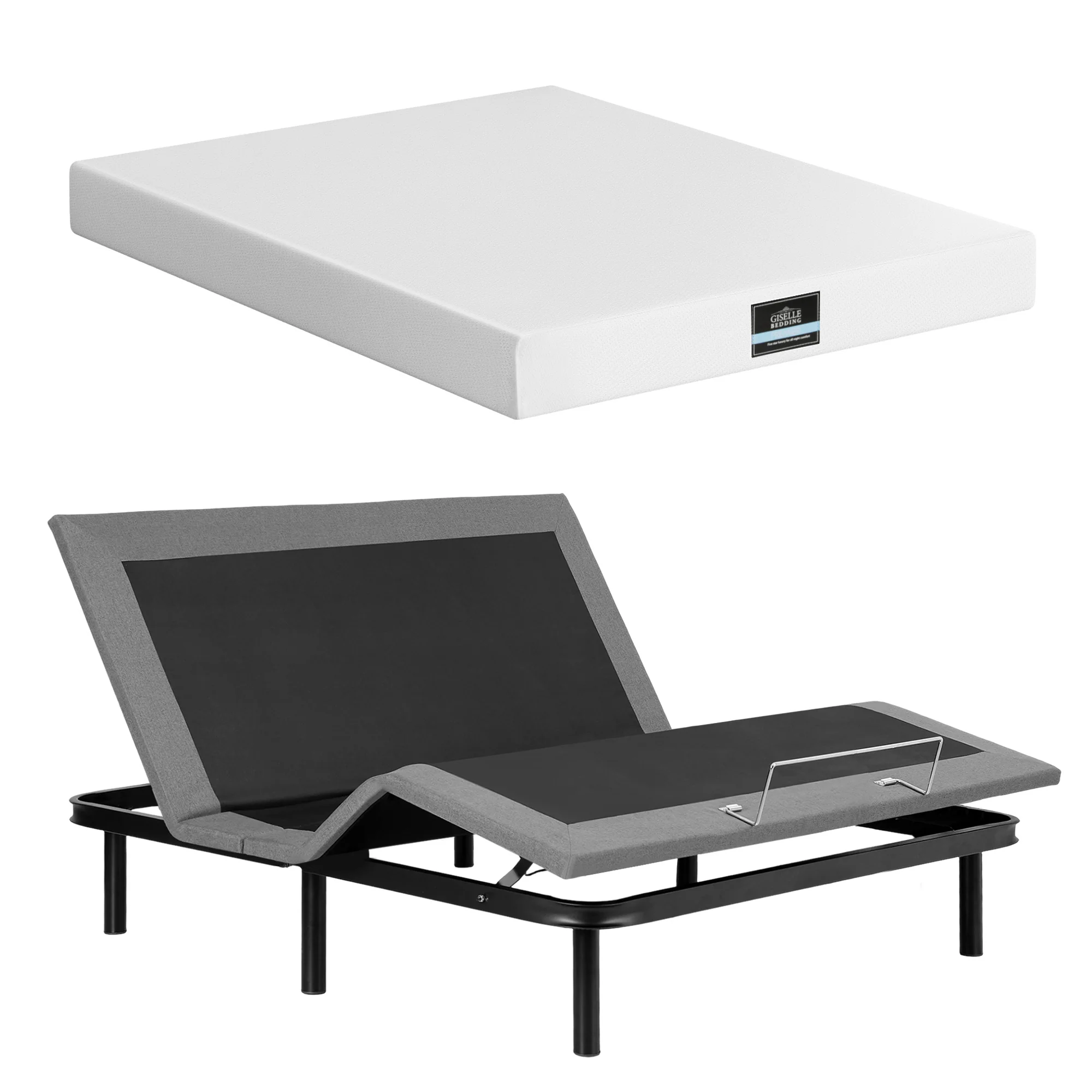Artiss King size bed frame & Giselle Bedding King Mattress Combo, adjustable bed Base for Snoring Relief, Independent Head Foot Incline, Wireless Remote, Black,20cm Thickness - Image 2