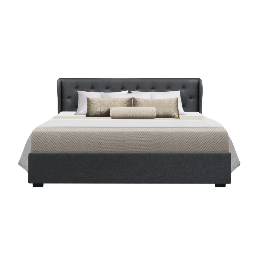Artiss Bed Frame King Size Gas Lift Charcoal ISSA - Image 3