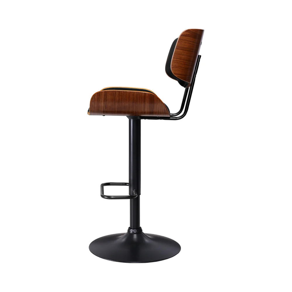 Artiss Bar Stools Gas Lift Leather All Black - Image 4