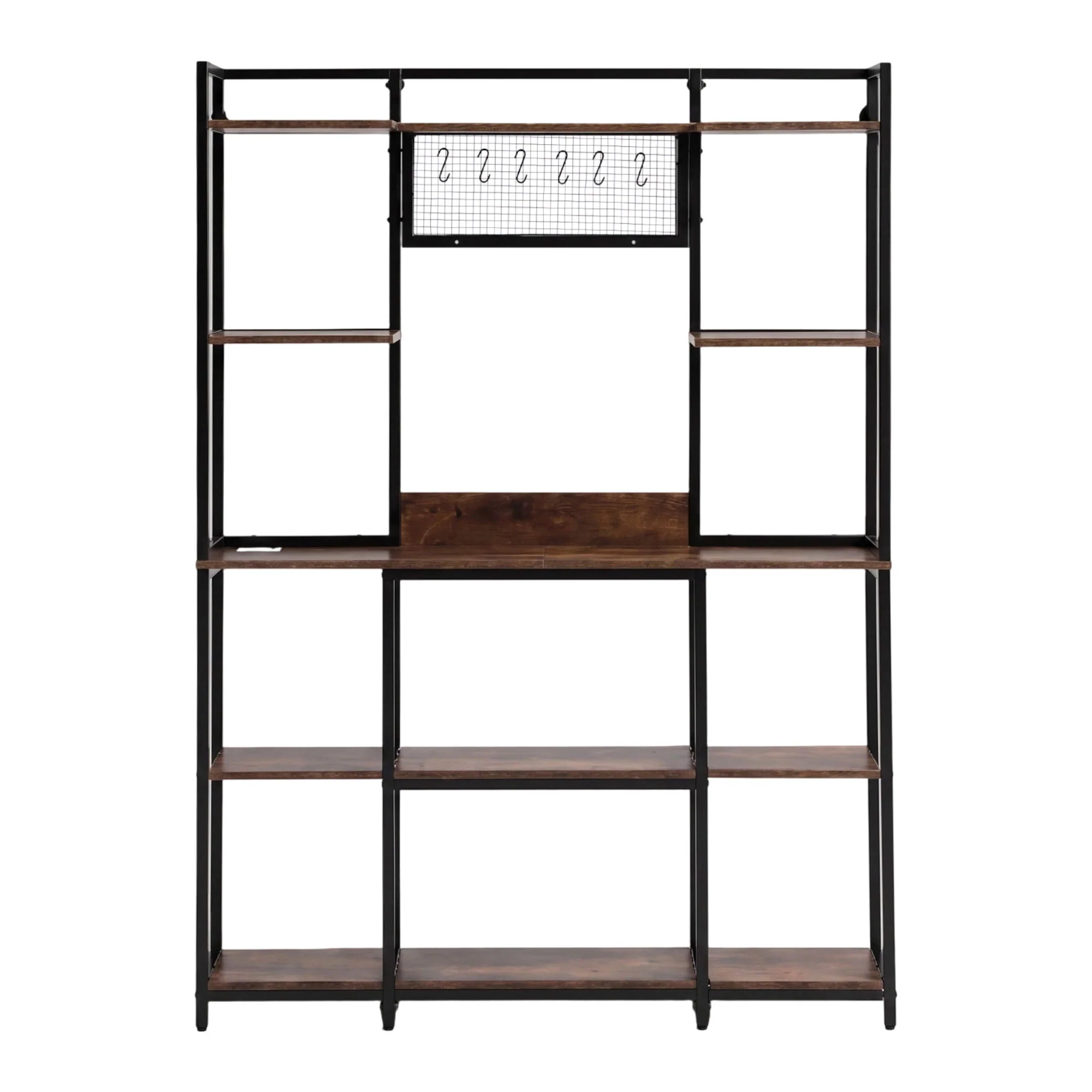 Artiss Kitchen Rack with 6 Hooks Microwave Storage Shelf 120cm x 170cm - Image 4