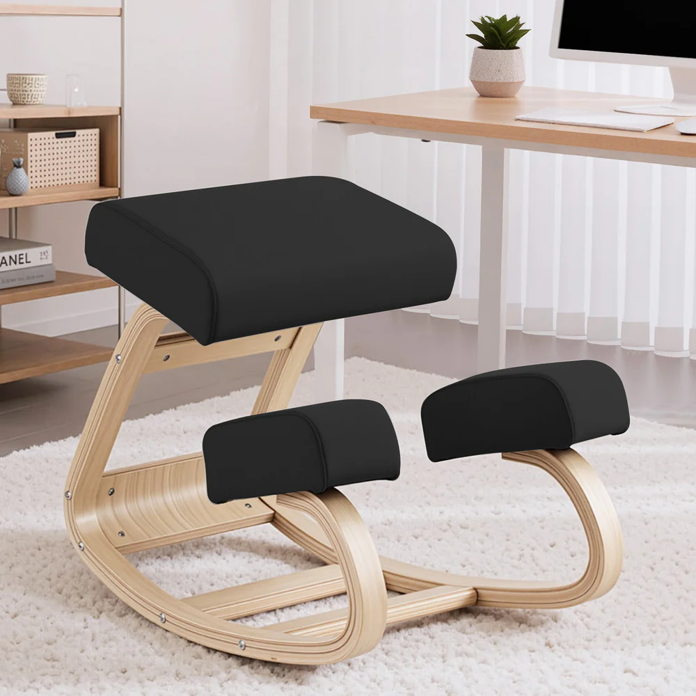 Artiss Kneeling Chair Ergonomic Posture Chair with Memory Foam Balance Stool for Home Office Gaming 120kg Weight Capacity Black - Image 7