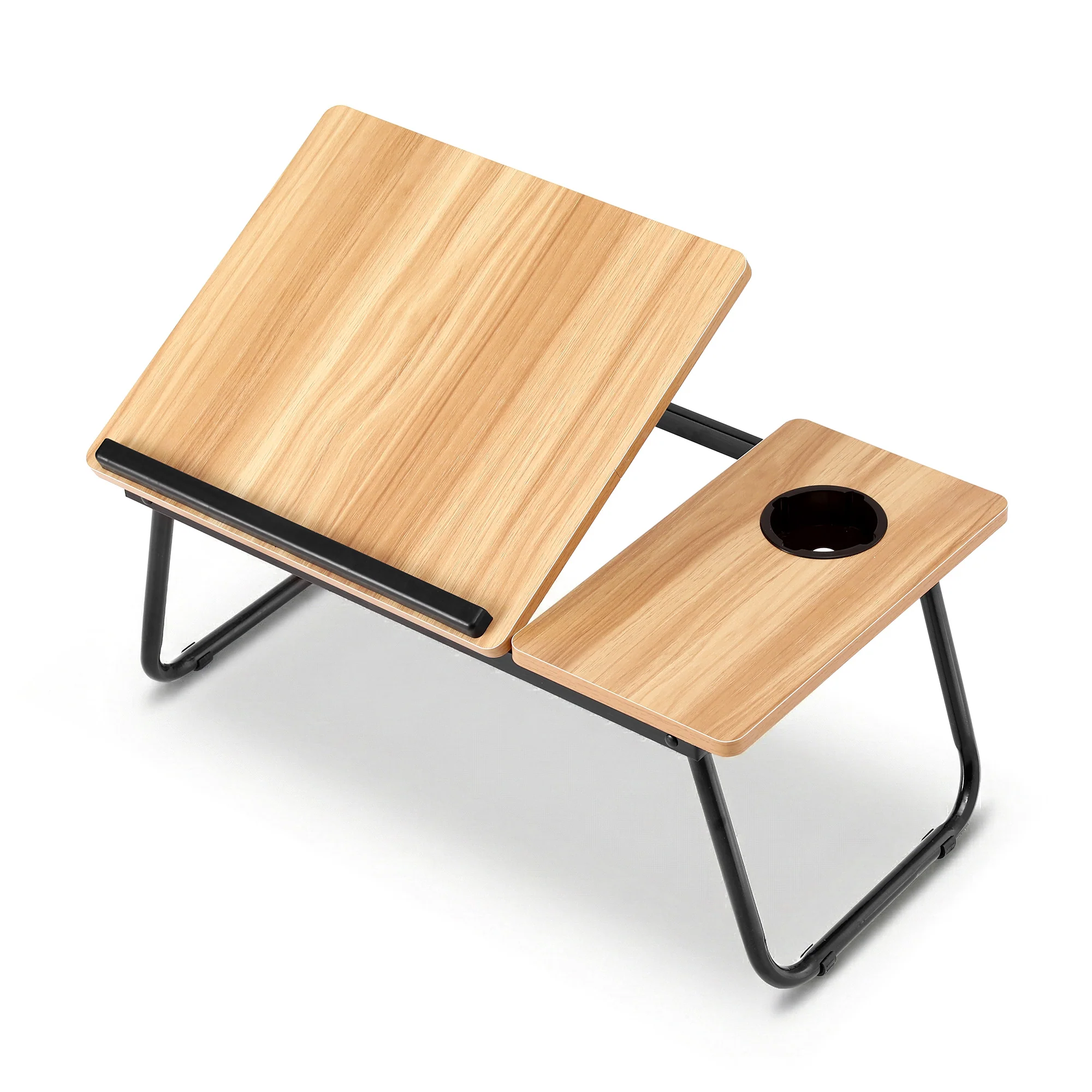 Artiss Laptop Desk Bed Table Foldable Portable Desktop Oak - Image 2