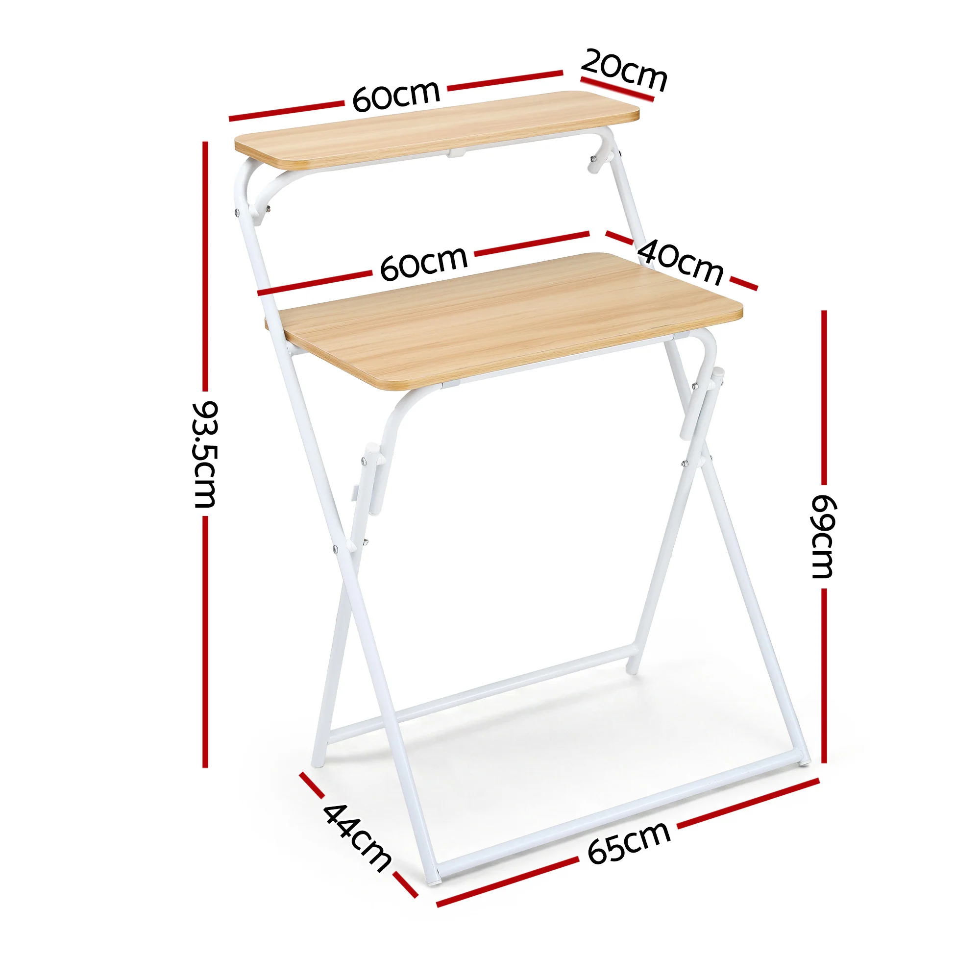 Artiss Laptop Desk Computer Foldable Study Desk Home Office Oak - Image 3