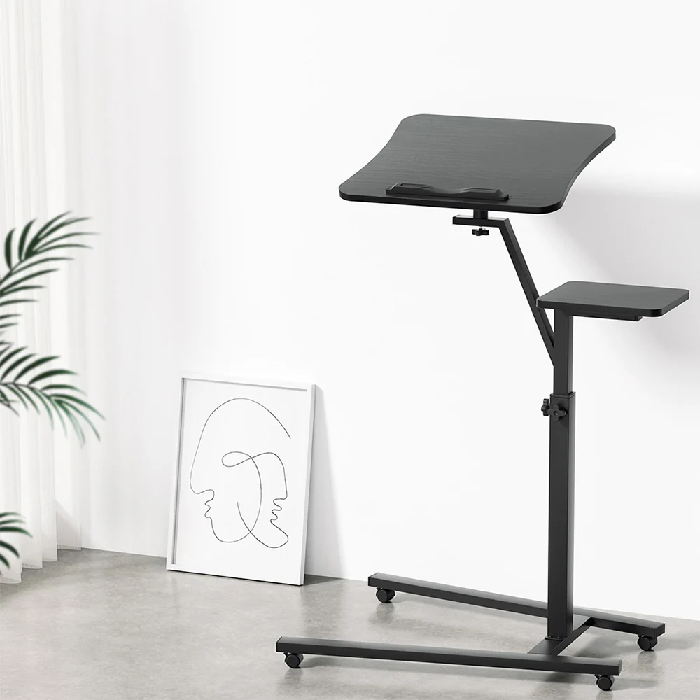 Artiss Laptop Desk Computer Table Height Adjustable Tiltable Mouse Board Black - Image 7