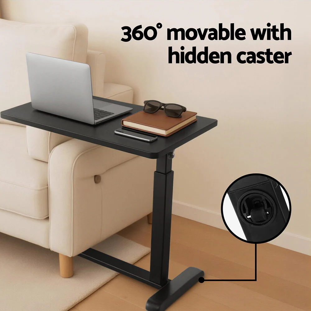 Artiss Laptop Desk Height Adjustable Mobile Workstation Computer Desks 70CM BLACK - Image 4